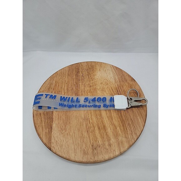 Off White Key Chain Blue, Clear Industrial Clasp Preowned - Picture 1 of 5